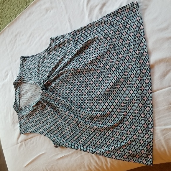 Talbots Blue, Green, and Pink Sleeveless Patterned Top, Size M, Worn Twice - Picture 5 of 8